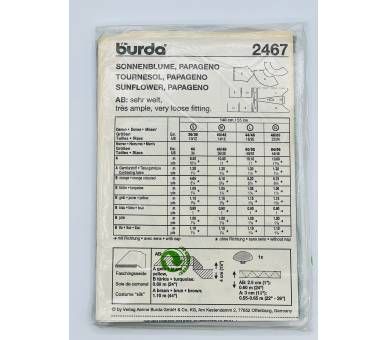 Patrón Disfraz Papageno y Girasol Burda 2467 [product.brand] 2 - Tejidos Yasmina 