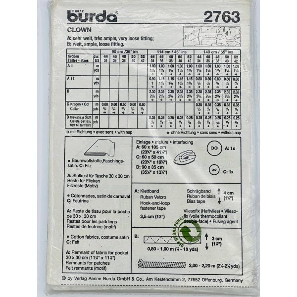 Patrón Disfraz Payaso Burda 2763 [product.brand] 2 - Tejidos Yasmina 