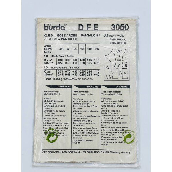 Patrón Disfraz Primavera Burda 3050 [product.brand] 2 - Tejidos Yasmina 