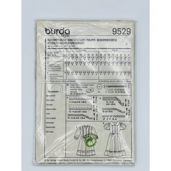 Patron Disfraz Vestido Romanticismo Burda 9529 [product.brand] 2 - Tejidos Yasmina 