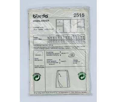 Patrón Disfraz Highlander Burda 2515 [product.brand] 2 - Tejidos Yasmina 