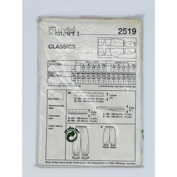 Patrón Disfraz Clásico Burda 2519 [product.brand] 2 - Tejidos Yasmina 