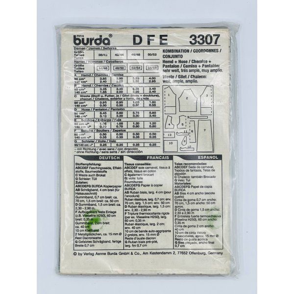 Patrón Disfraz Fatima Burda 3307 [product.brand] 2 - Tejidos Yasmina 