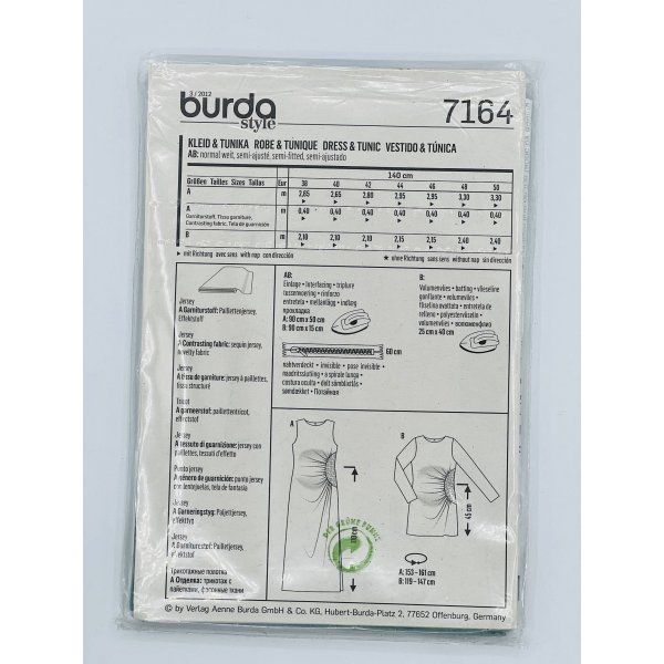 Patron Burda 7164 Vestido [product.brand] 2 - Tejidos Yasmina 