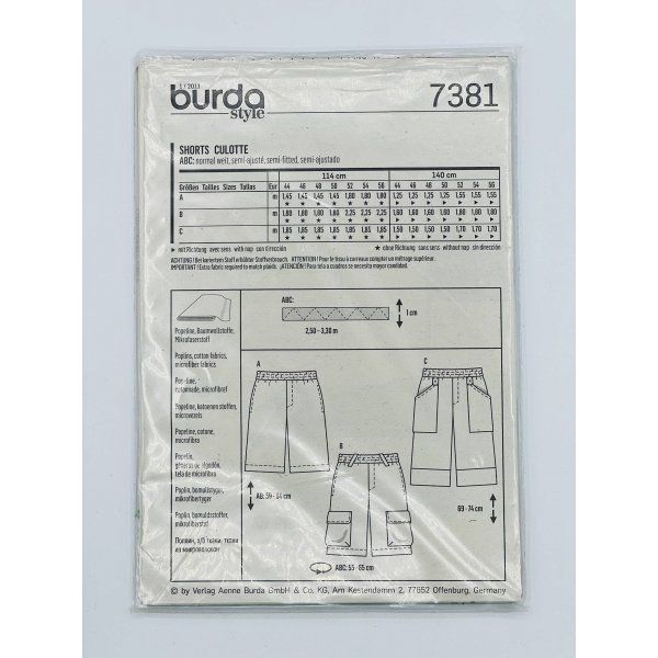 Burda 7381 [product.brand] 2 - Tejidos Yasmina 