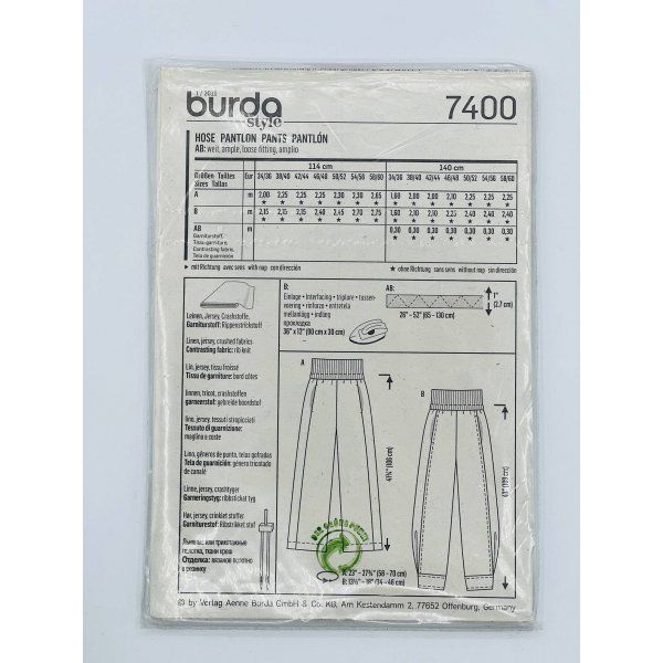 Burda 7400 [product.brand] 2 - Tejidos Yasmina 