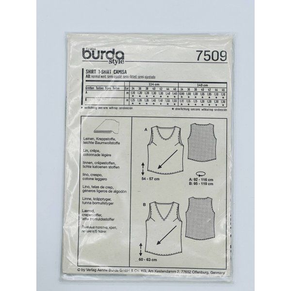 Burda 7509 [product.brand] 2 - Tejidos Yasmina 