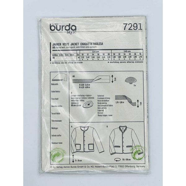 Burda 7291 [product.brand] 2 - Tejidos Yasmina 