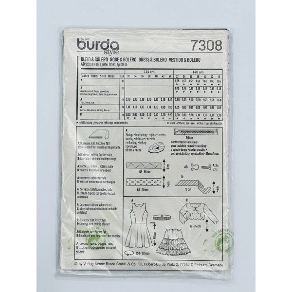 Burda 7308 [product.brand] 2 - Tejidos Yasmina 