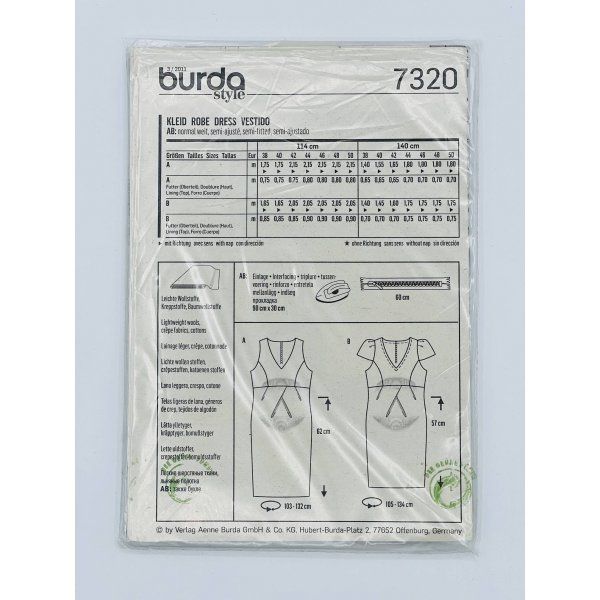 Burda 7320 [product.brand] 2 - Tejidos Yasmina 