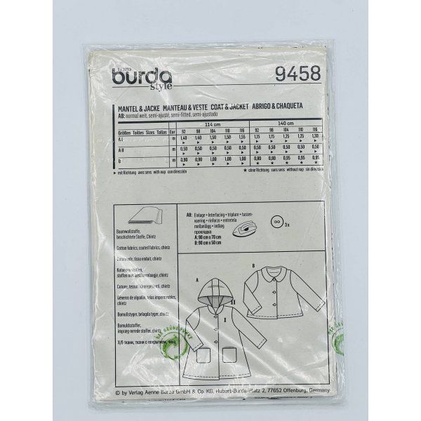 Burda 9458 [product.brand] 2 - Tejidos Yasmina 