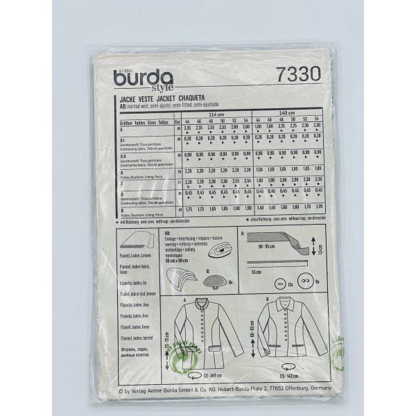 Burda 7330 [product.brand] 2 - Tejidos Yasmina 