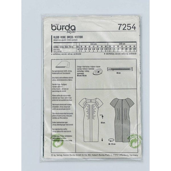 Burda 7254 [product.brand] 2 - Tejidos Yasmina 