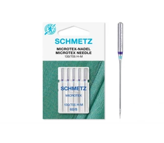 5 Agujas Microtex 130/705 H-M Grosor 60/14 Schmetz 2 - Tejidos Yasmina 