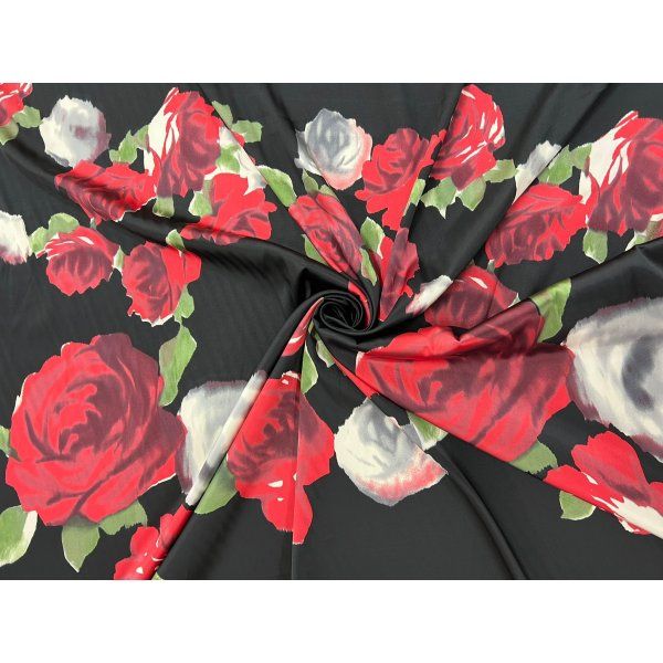 Satín Spandex Rosas Rojas [product.brand] 5 - Tejidos Yasmina 