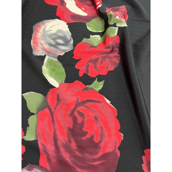 Satín Spandex Rosas Rojas [product.brand] 6 - Tejidos Yasmina 