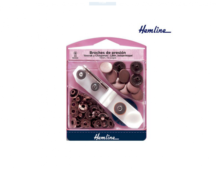 Broche Presión H407 - Blister 12 juegos Hemline 2 - Tejidos Yasmina 