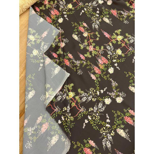 Satín Flor Japonesa Negro [product.brand] 3 - Tejidos Yasmina 