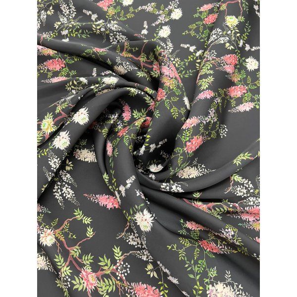 Satín Flor Japonesa Negro [product.brand] 2 - Tejidos Yasmina 