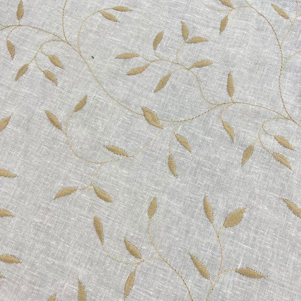 Lino Bordado Hojas [product.brand] 2 - Tejidos Yasmina 