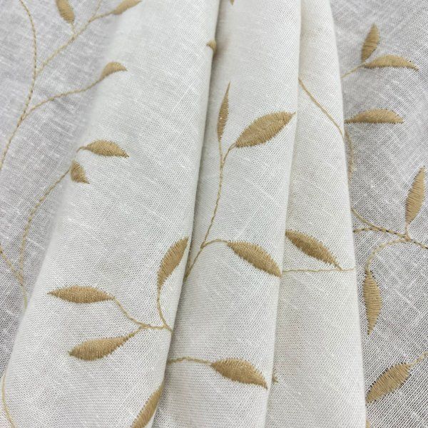 Lino Bordado Hojas [product.brand] 3 - Tejidos Yasmina 