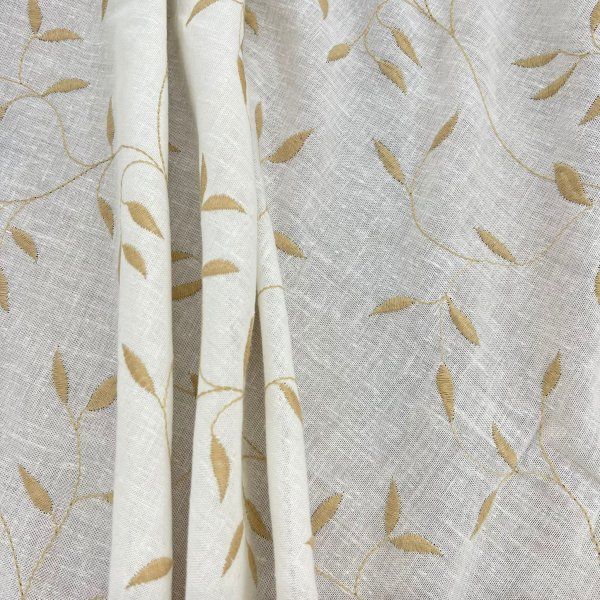 Lino Bordado Hojas [product.brand] 4 - Tejidos Yasmina 