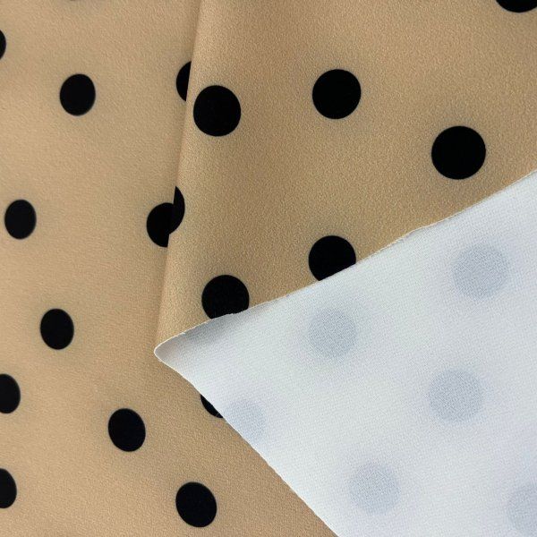 Crepe Elástico Topitos Negros [product.brand] 3 - Tejidos Yasmina 