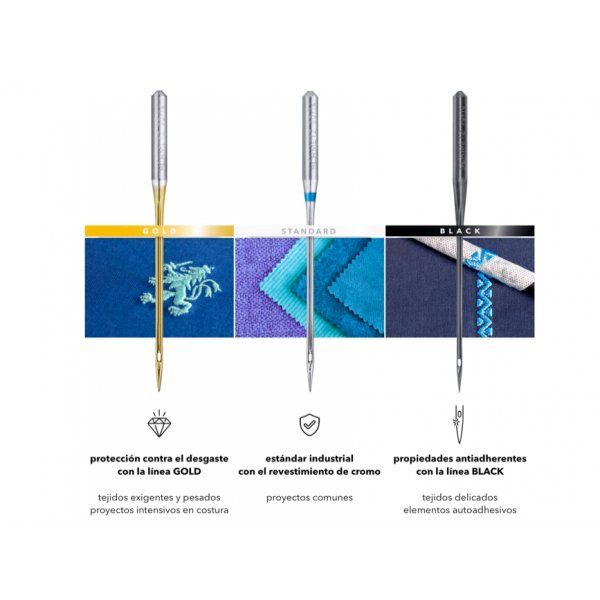 Agujas Con Revestimiento Antiadherente, Grosor 80/12 | - SCHMETZ Schmetz 2 - Tejidos Yasmina 