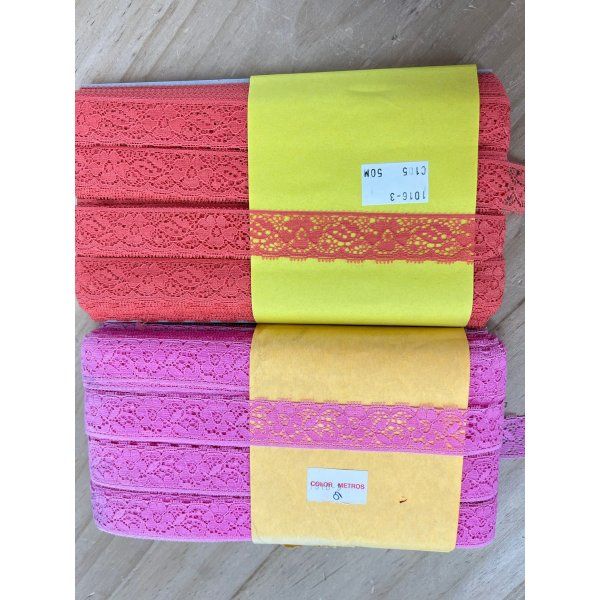 Paquete De Puntilla Rosa Oscuro [product.brand] 3 - Tejidos Yasmina 