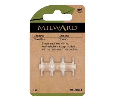 Pack De 3 Canillas De Plástico Singer - Milward Milward 1 - Tejidos Yasmina 