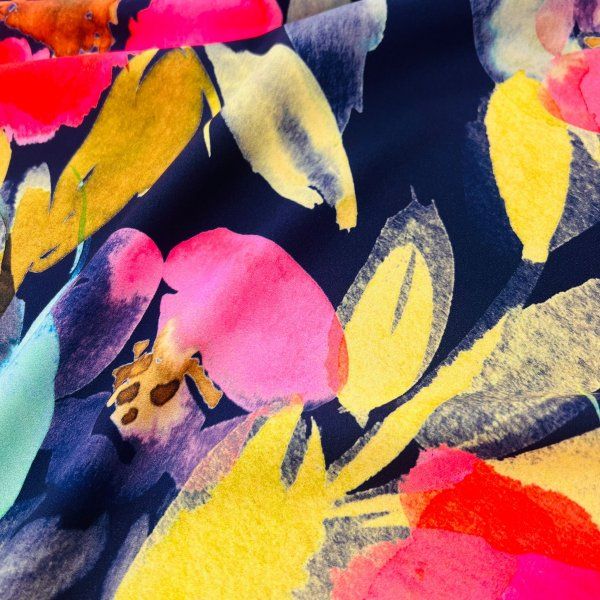 Crepe Elástico Flores del Trópico [product.brand] 2 - Tejidos Yasmina 