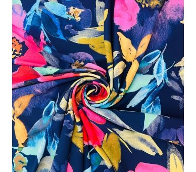Crepe Elástico Flores del Trópico [product.brand] 1 - Tejidos Yasmina 