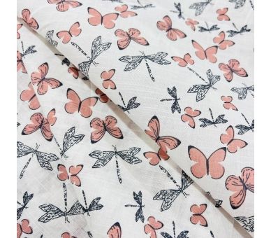 Algodón Mariposas Blush [product.brand] 3 - Tejidos Yasmina 