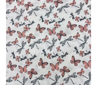 Algodón Mariposas Blush [product.brand] 4 - Tejidos Yasmina 