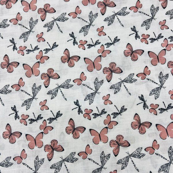 Algodón Mariposas Blush [product.brand] 4 - Tejidos Yasmina 