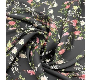 Satín Flor Japonesa Negro [product.brand] 1 - Tejidos Yasmina 