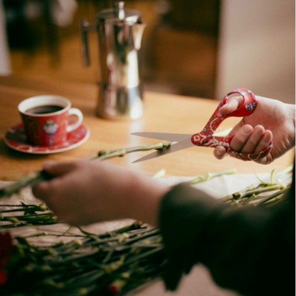 Tijeras Taika Rojo 21 cm - Fiskars X Iittala Fiskars 5 - Tejidos Yasmina 