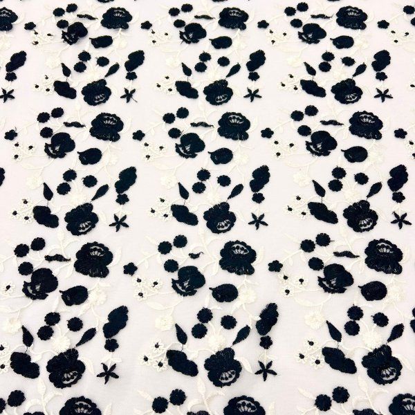 Tul Bordado Love Negro [product.brand] 2 - Tejidos Yasmina 