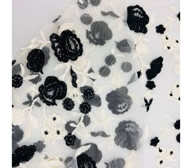 Tul Bordado Love Negro [product.brand] 5 - Tejidos Yasmina 