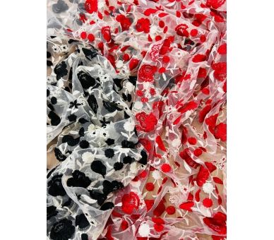 Tul Bordado Love Negro [product.brand] 9 - Tejidos Yasmina 