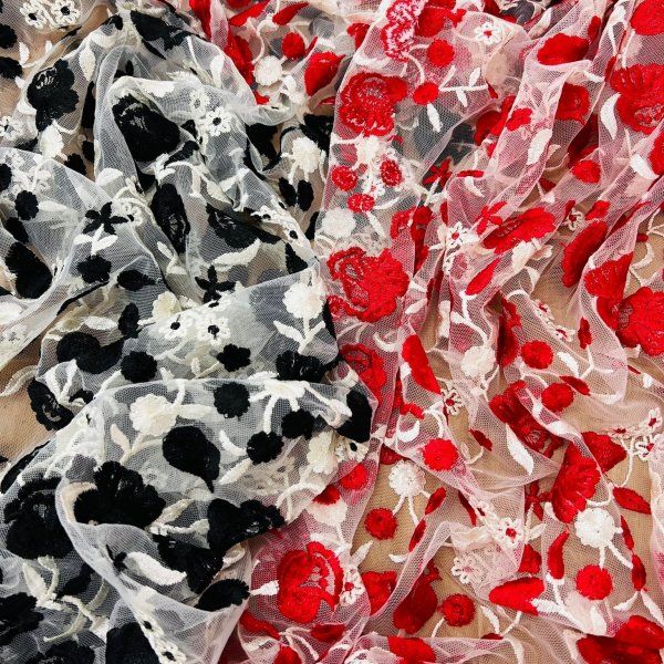 Tul Bordado Love Negro [product.brand] 8 - Tejidos Yasmina 