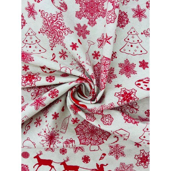 Loneta White Flourascks [product.brand] 2 - Tejidos Yasmina 