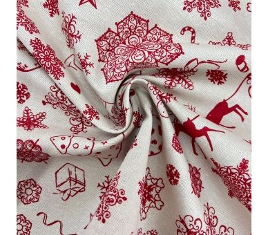 Loneta White Flourascks [product.brand] 1 - Tejidos Yasmina 