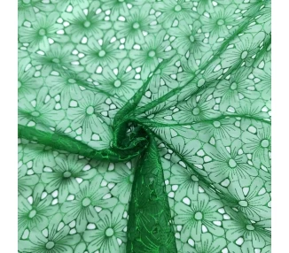 Organza Bordada Margarita Natural