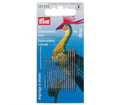 Agujas de Bordar Con Punta n3-9 - PRYM Prym 1 - Tejidos Yasmina 