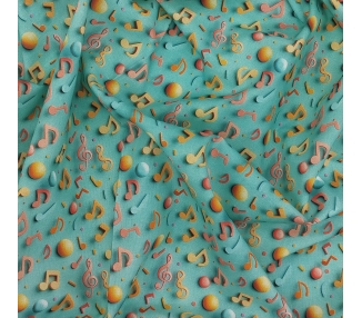 Algodón 3D Blue Music [product.brand] 2 - Tejidos Yasmina 