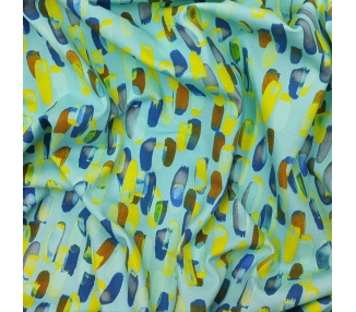 Lycra Turquoise And Brush Strokes [product.brand] 2 - Tejidos Yasmina 