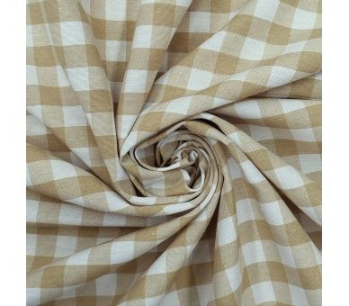 Loneta Cuadros Vichy 15mm Beige Medio [product.brand] 1 - Tejidos Yasmina 