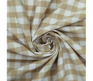 Loneta Cuadros Vichy 15mm Beige Medio [product.brand] 1 - Tejidos Yasmina 