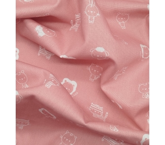 Algodón Wild Animals León Rosa [product.brand] 4 - Tejidos Yasmina 